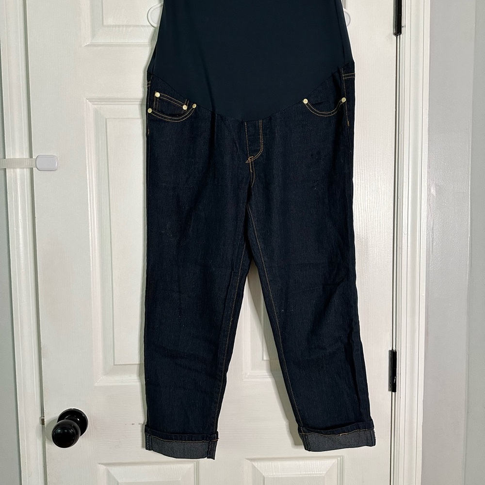Large Maternity Dark Blue Denim Jeans